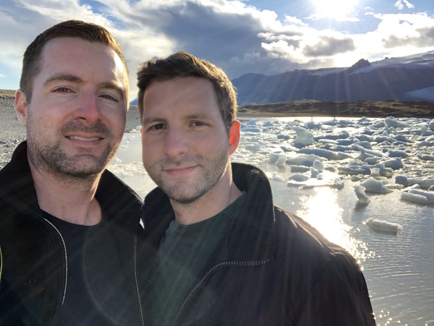 Matthew with his partner, Kyle in iceland