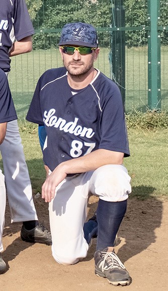 Televangeles ready to knock one out of the park in his baseball uni.